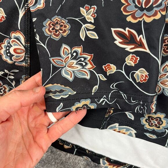 SOLD Up Tempo Fleece 1/4 Zip Tech Top Floral Horse AOP Black Pullover XL - Picture 3 of 12